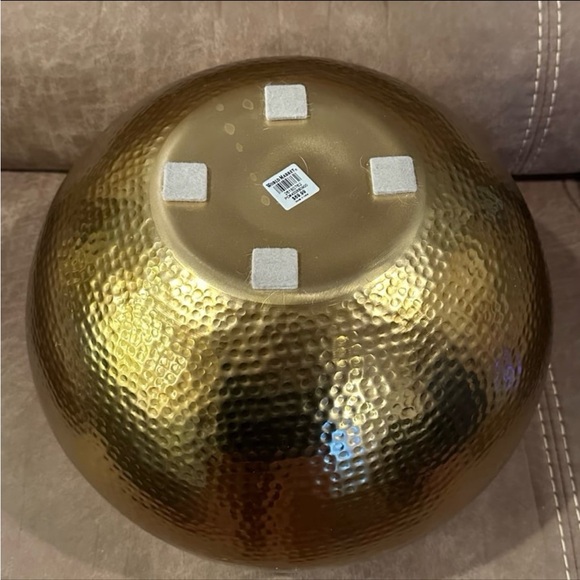 World Market Gold Hammered Floor Planter - Picture 3 of 6